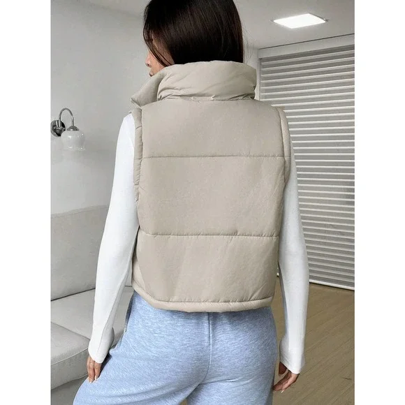 minimalist quilted Zip Up Vest Puffer Coat - Picture 6 of 8